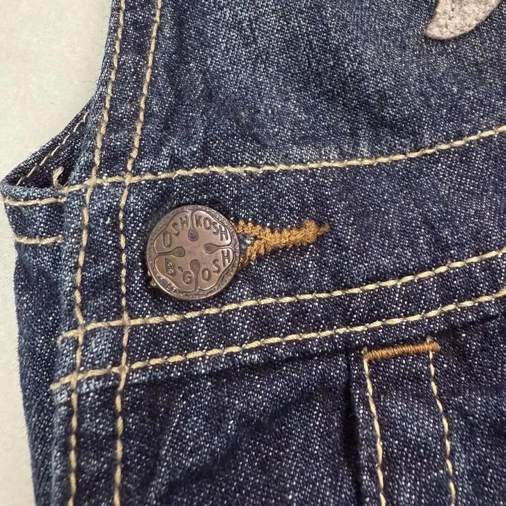 OSHKOSH B'GOSH Baby Dark Wash Carpenter Style Western World's Best Overalls 12M